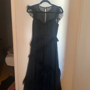 Evening gown polka dots ruffles